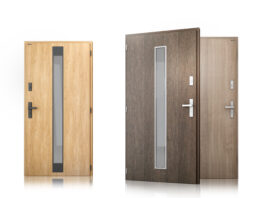 Nexio: porta per esterni in acciaio con telaio in PVC