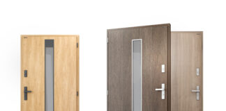 Nexio: porta per esterni in acciaio con telaio in PVC