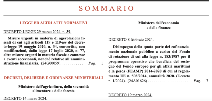 Gazzetta Ufficiale n.75 del 29 marzo 2024