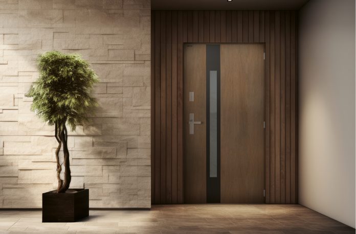 Modern Clean light brown entrance what is hide the real luxury i