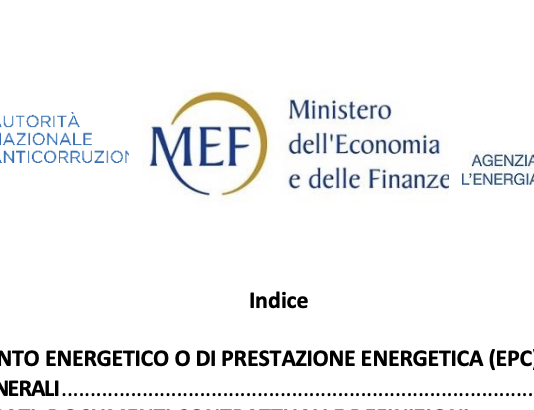 Operativo “Contratto tipo” EPC per edifici Pubblici. Coinvolti involucro e impianti