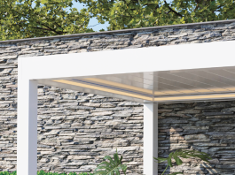 La pergola bioclimatica Vega con struttura in alluminio