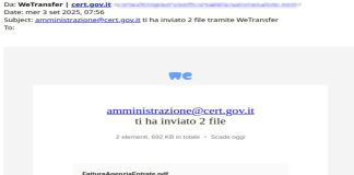 False comunicazioni e-mail AdE finalizzate al furto di credenziali