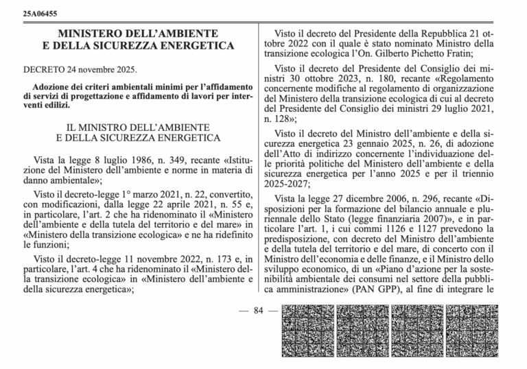 Da febbraio nuovi CAM, riconosciuta importanza norme su posa in opera serramenti