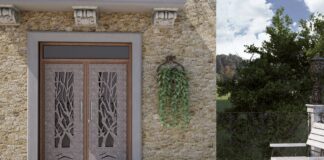 Portone che unisce luce, sicurezza e design