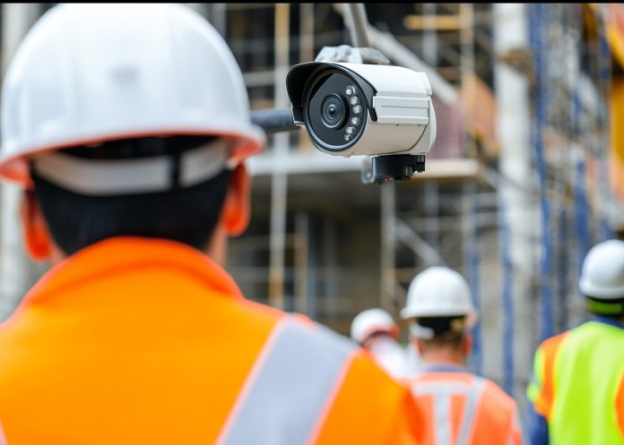 Security Camera Monitoring Construction Workers Safety videosorveglianza DPI