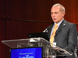 Fabrizio Banci Buonamici, presidente dell&rsquo;Associazione Italiana di Fisica Medica e Sanitaria (AIFM), durante un intervento pubblico