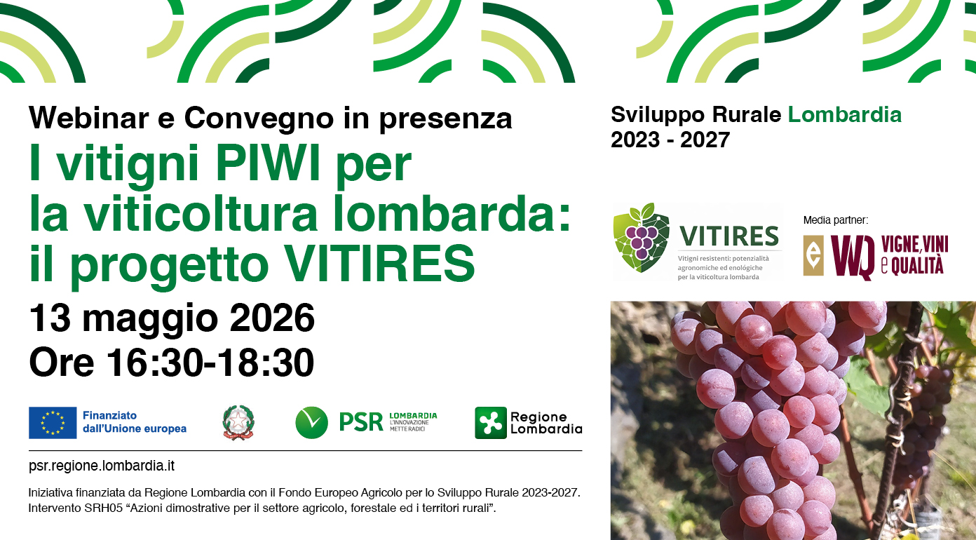 An image representing I vitigni PIWI per la viticoltura lombarda: il convegno del progetto VITIRES